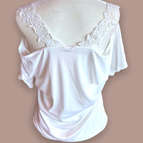 Embroidery Lace Top- White - Picture 5 of 5